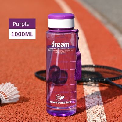 Direct Drinking 1L Eco-friendly Fitness Sport BPA-free Portable Bottle With Capacity Mark