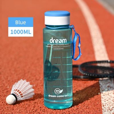 Direct Drinking 1L Eco-friendly Fitness Sport BPA-free Portable Bottle With Capacity Mark