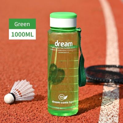 Direct Drinking 1L Eco-friendly Fitness Sport BPA-free Portable Bottle With Capacity Mark