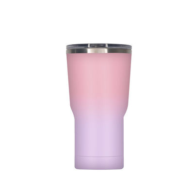 Cartoon Print Portable Aluminum Cup Insulated Stainless Steel Travel Mugs With Straw