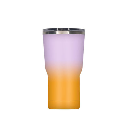 Cartoon Print Portable Aluminum Cup Insulated Stainless Steel Travel Mugs With Straw