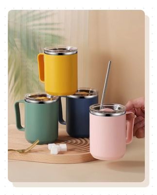 450ml Stainless Steel Double Wall Vacuum Insulated Thermal Travel Tumbler with Customized Handle