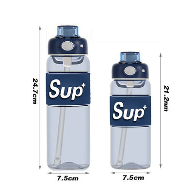 Unisex 178g and 194g Large Capacity Sports Gym Tritan Water Bottle With Straw Infuser