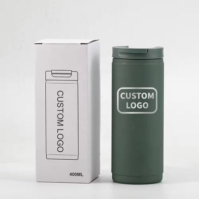PORTABLE 400ml Double Wall Stainless Steel Insulated Coffee Cup with Lid Sport Style Spill Proof Mug Tumbler Pink