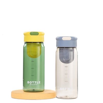 650ml Plastic Tumbler Water Bottle With Tea Infuser Handle Cup for Student With Scale