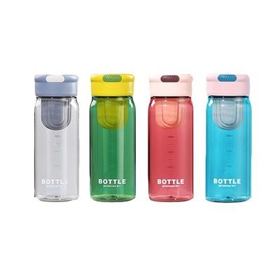650ml Plastic Tumbler Water Bottle With Tea Infuser Handle Cup for Student With Scale