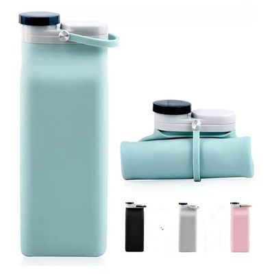 Custom Logo Foldable Silicone Water Bottle Eco-Friendly and Portable for Active Kids