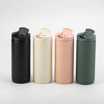 White 400ml Custom Logo Double Wall Stainless Steel Coffee Water Bottle Vacuum Flasks Thermos