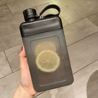 450ml BPA-free Square PP Plastic Portable Juice Sports Bottle With Cap Custom Pattern