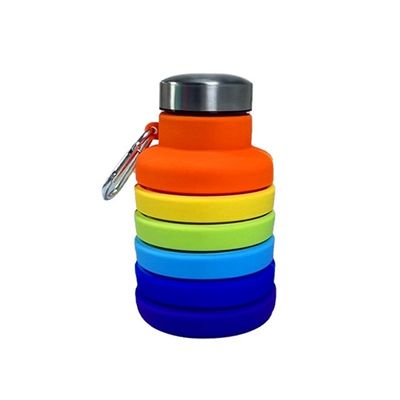 Contemporary Design 500ml Foldable Silicone Water Bottle for Unisex Travel Gym Sports