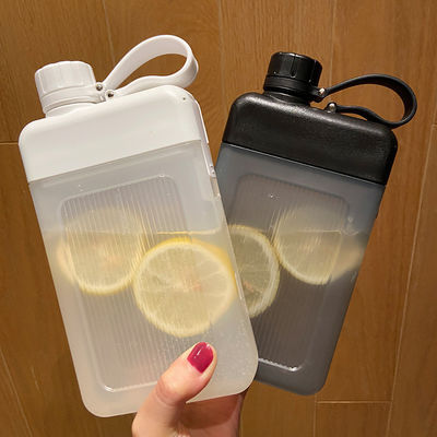 450ml BPA-free Square PP Plastic Portable Juice Sports Bottle With Cap Custom Pattern