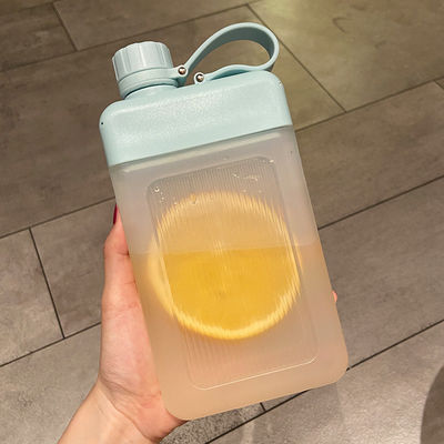 450ml BPA-free Portable Square PP Plastic Juice Sports Bottle With Cap Custom Pattern