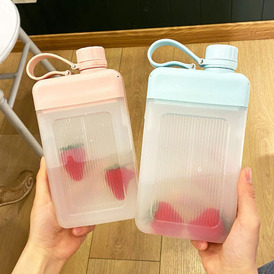 450ml BPA-free Portable Square PP Plastic Juice Sports Bottle With Cap Custom Pattern
