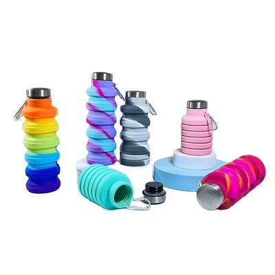 500ml Foldable Silicone Water Bottle for Travel Gym Sports BPA Free Safe Student Cup