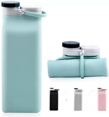 Custom Foldable 400ml/600ml Silicone Water Bottle Must-Have for Fashionable Travelers