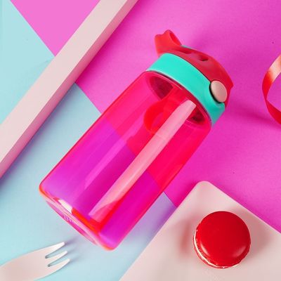 Customized Color Kids Drinking Bottle with Straw BPA Free Tritan Water Bottle Children