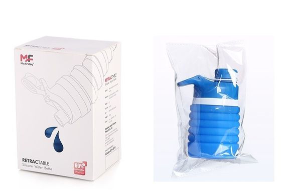 Custom Logo 750ML Foldable Water Bottle BPA Free Silicone for Kids School and Sports