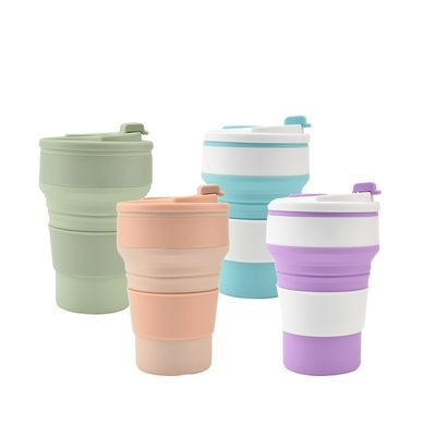 350ml/500ml Custom Printing Silicone Folding Cup for Reusable Portable Water Bottle
