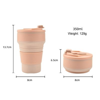 350ml/500ml Custom Printing Silicone Folding Cup for Reusable Portable Water Bottle
