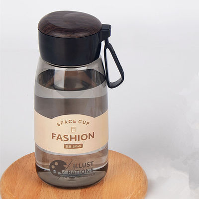Transparent Logo Printing 380ml Simple Portable Plastic Water Bottle for Outdoor Sports