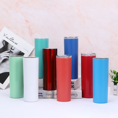 12oz 20oz 30oz Student Water Bottle Straight Cup With Lid And Straw Custom Colors