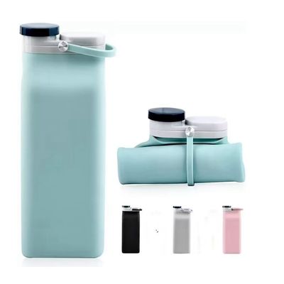 Resuable Water Bottle Fashion 600ml Foldable Silicone Water Bottles for Easy Portability