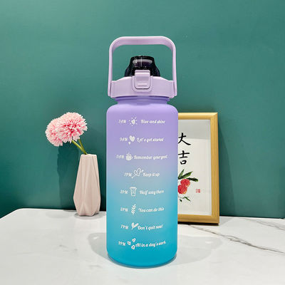 2L Water Bottle With Straw Time Marker and Thermal Insulation Performance for Fitness