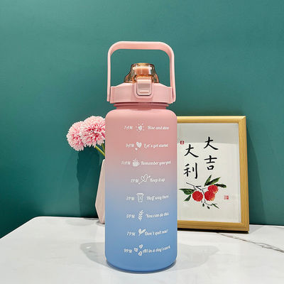 2L Water Bottle With Straw Time Marker and Thermal Insulation Performance for Fitness