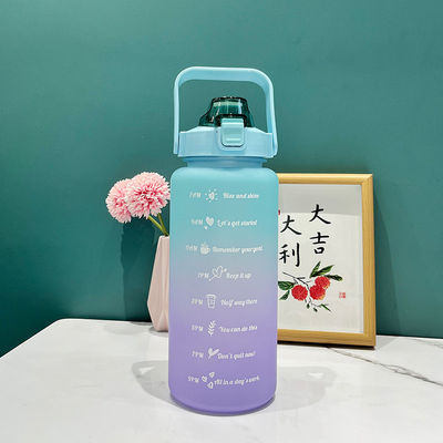 2L Water Bottle With Straw Time Marker and Thermal Insulation Performance for Fitness