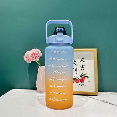 2L Water Bottle With Straw Time Marker and Thermal Insulation Performance for Fitness