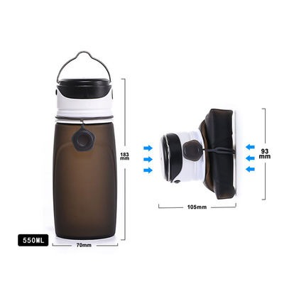 550ML Bpa Free Clear Sublimation Collapsible Gym Sport Kids Silicone Water Bottle With Led Light for Adults