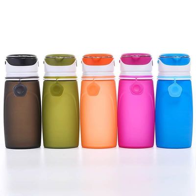 550ML Bpa Free Clear Sublimation Collapsible Gym Sport Kids Silicone Water Bottle With Led Light for Adults