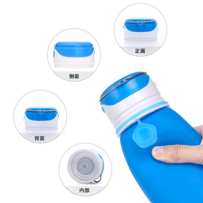 550ML Bpa Free Clear Sublimation Collapsible Gym Sport Kids Silicone Water Bottle With Led Light for Adults