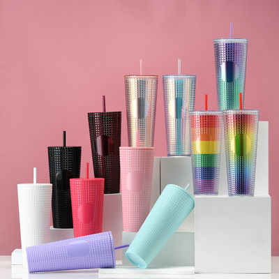 Straw Type Water Flowing Method Custom Coffee Tumbler with Customized Logo Acceptable