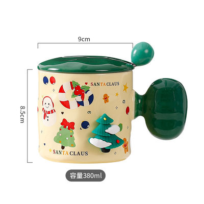 Directly Ceramic Christmas Mug Gift 380ml Cartoon Coffee Cups with Custom Logo Design