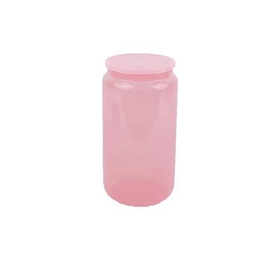 Glass Drinking Bottle 16oz Colorful Fashionable Portable Shape for Free Fruit Water