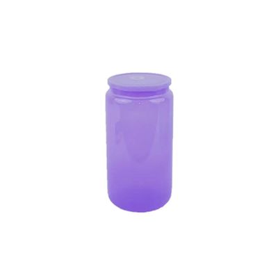 Glass Drinking Bottle 16oz Colorful Fashionable Portable Shape for Free Fruit Water