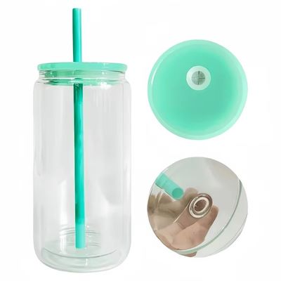 Colorful 16oz Glass Bottle for Beer Mugs and Portable Fruit Water Convenient Design