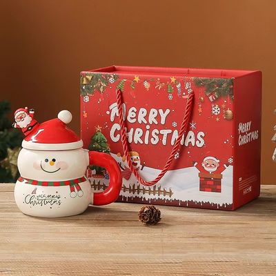 Luxury Christmas Ceramic Santa Mug with Custom Logo Design and No Accessories Included