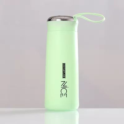 400ml Glass Mini Outdoor Portable Leakproof Water Bottle With Lanyard for Promotion