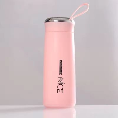 400ml Glass Mini Outdoor Portable Leakproof Water Bottle With Lanyard for Promotion