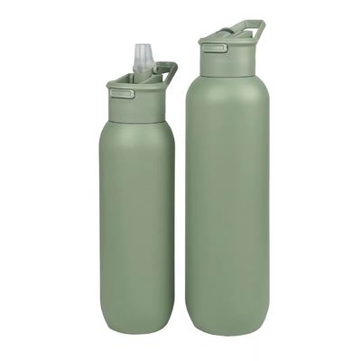 Vacuum Insulated Stainless Steel Flask with Handle Lid Army Green 580ml and 1000ml