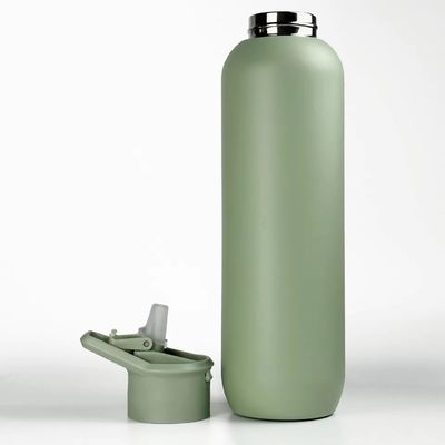 Vacuum Insulated Stainless Steel Flask with Handle Lid Army Green 580ml and 1000ml
