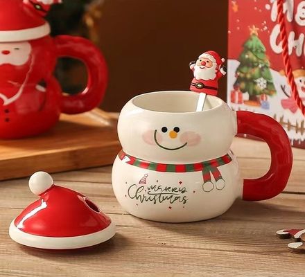 Experience the Magic of Christmas with our 400ml Ceramic Santa Mug and Spoon Set