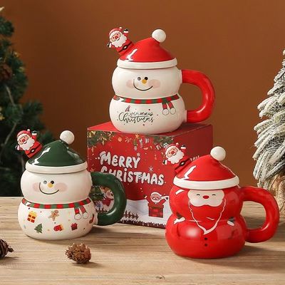 Experience the Magic of Christmas with our 400ml Ceramic Santa Mug and Spoon Set