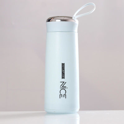 400ml Glass Mini Outdoor Portable Water Bottle with Lanyard Logo Custom Sublimation Mug