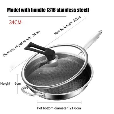 Custom Printing Logo Stainless Steel Wok Suitable for Stove and Eco-friendly Cooking