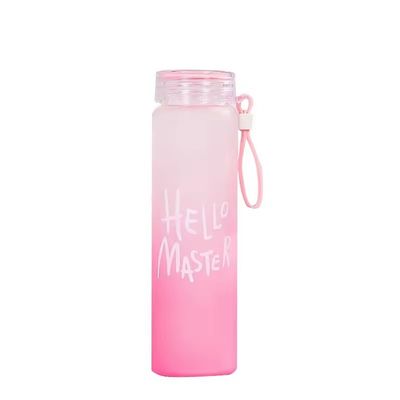 Multicolor Gradual Frosted Glass Tea Bottle Ideal for Students and Advertising Gift