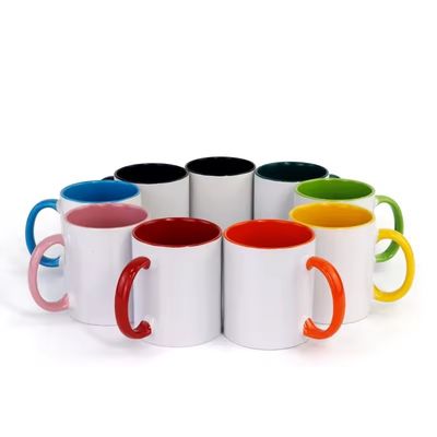 11oz Ceramic Color Coffee Mug with Handgrip Sublimation Blanks in Modern Design