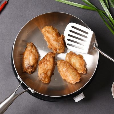 Contemporary Household Stainless Steel Frying Pan for Induction Cookers and Gas Stoves